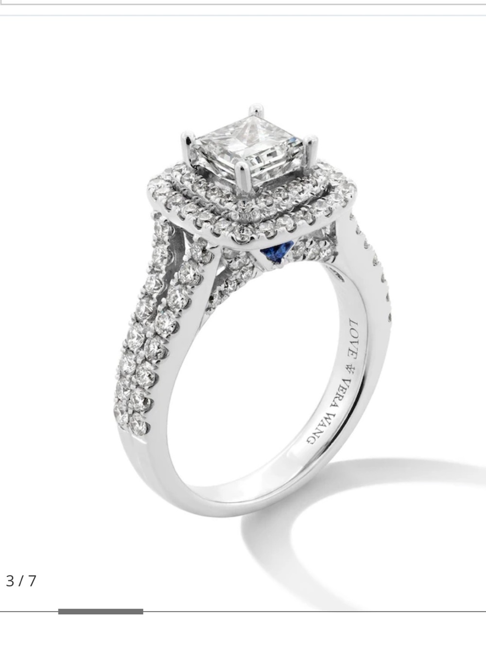 Zales Silver-Tone Halo Engagement Ring with Blue Accent